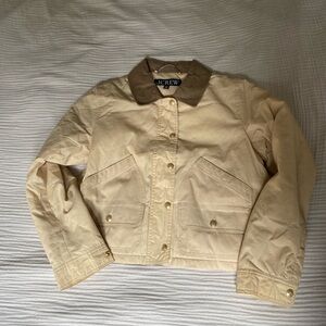 J. Crew Women's Tan Barn Jacket with Corduroy Collar. Size S.